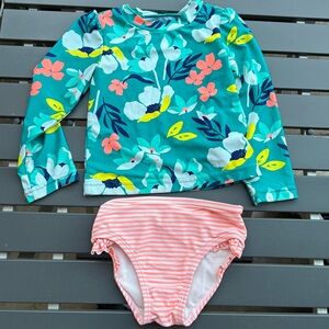 Simple joys girls swim suit set